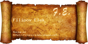 Filipov Elek névjegykártya